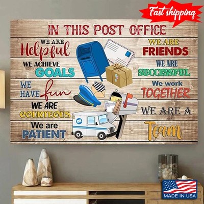 Wooden Theme In This Post Office We Are A Team We Are Helpful We Are Friends ...