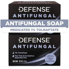 Defense 2-Pack Antifungal Bar Soap for Jock Itch & Ringworm – Powerful Treatment