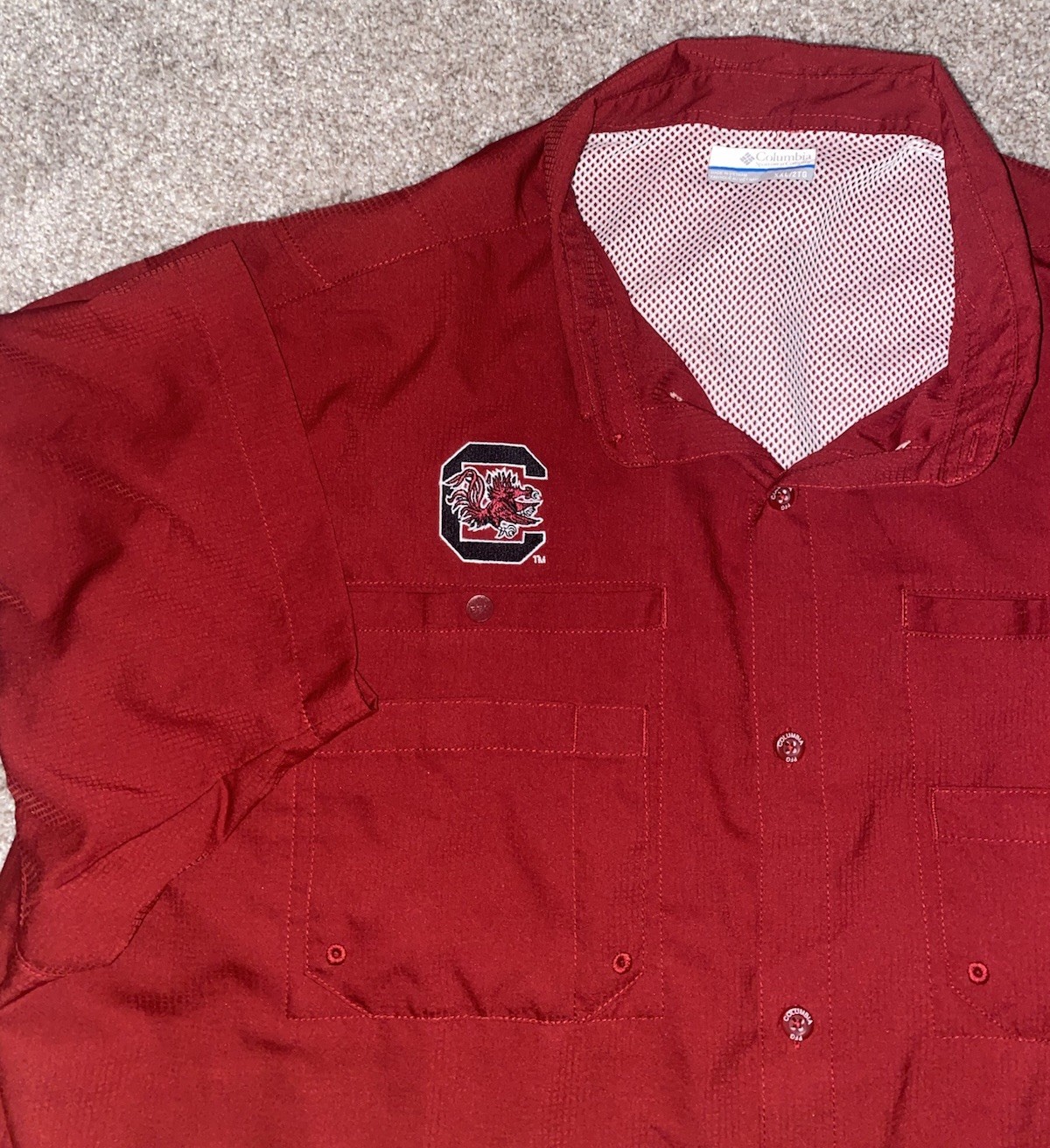 South Carolina Gamecocks Columbia Shirt XXL Red Wicking Fish