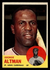 1963 Topps George Altman #357 St. Louis Cardinals HIGHER GRADE NO CREASES