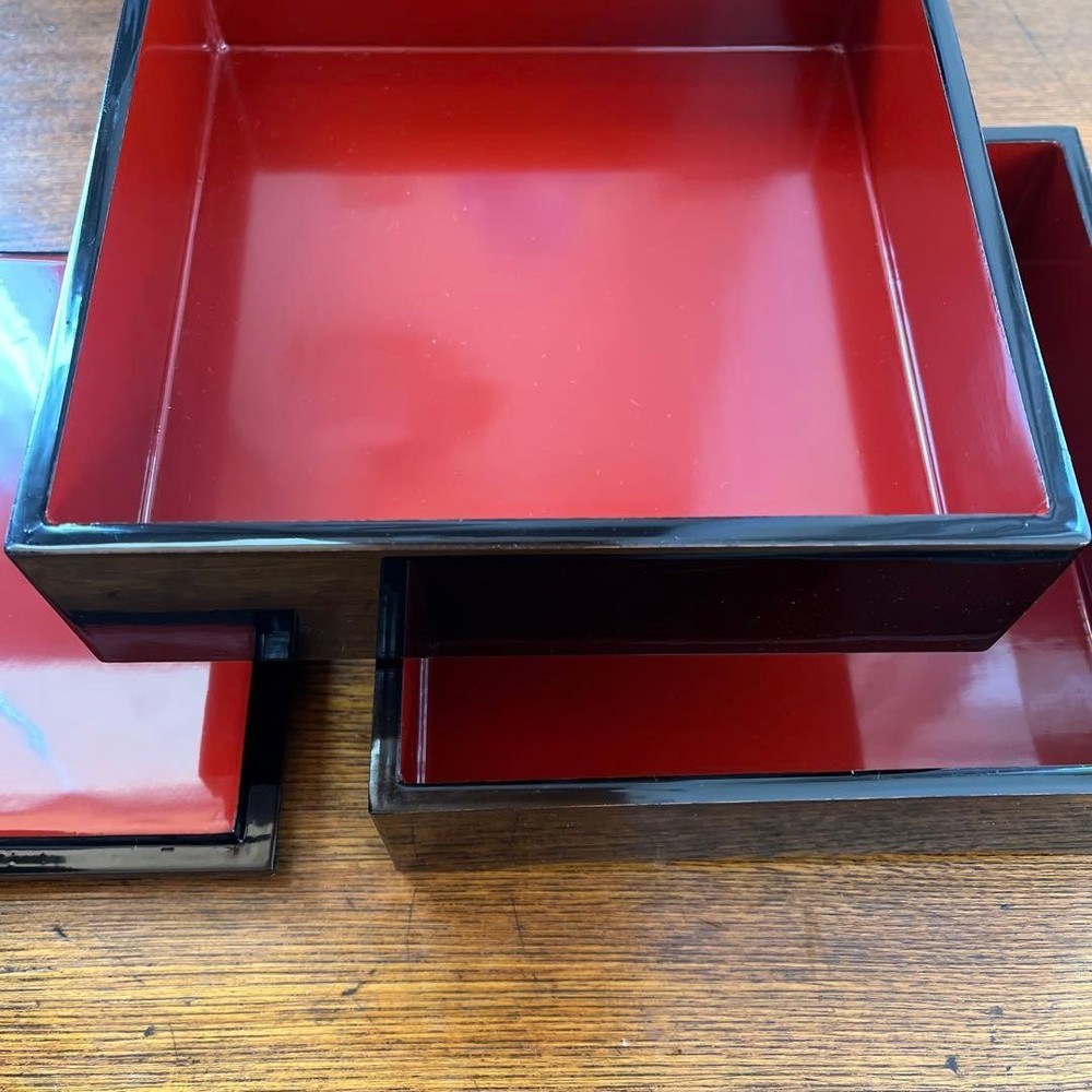 Jubako Bento Box Japanese Lacquered box wooden unused