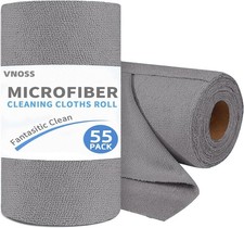 55 Pack Microfiber Cleaning Cloth Roll, Tear Away Reusable Towels, 11" X 9", Ult
