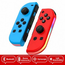 Controllers JoyCons Manettes Compatibles Nintendo Switch LED + Dragonnes 