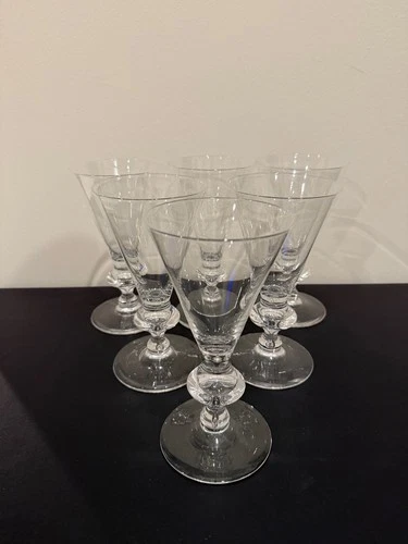 Steuben Signed Crystal 7737 Set of 6 Water Goblet Glasses