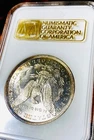 1883 O $ NGC MS-64 Gold Embossed Old Fatty Holder Morgan Silver Dollar.