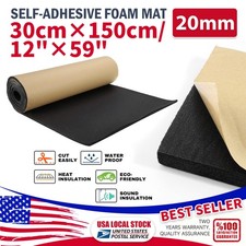 59"x12" 4/5" Thickness Adhesive Backed Foam Rubber Sheet Padding Insulation Pad