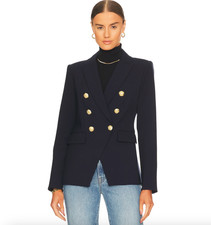 Veronica Beard Miller Navy Gold Double Breasted Blazer Jacket With Tags - Sz 6