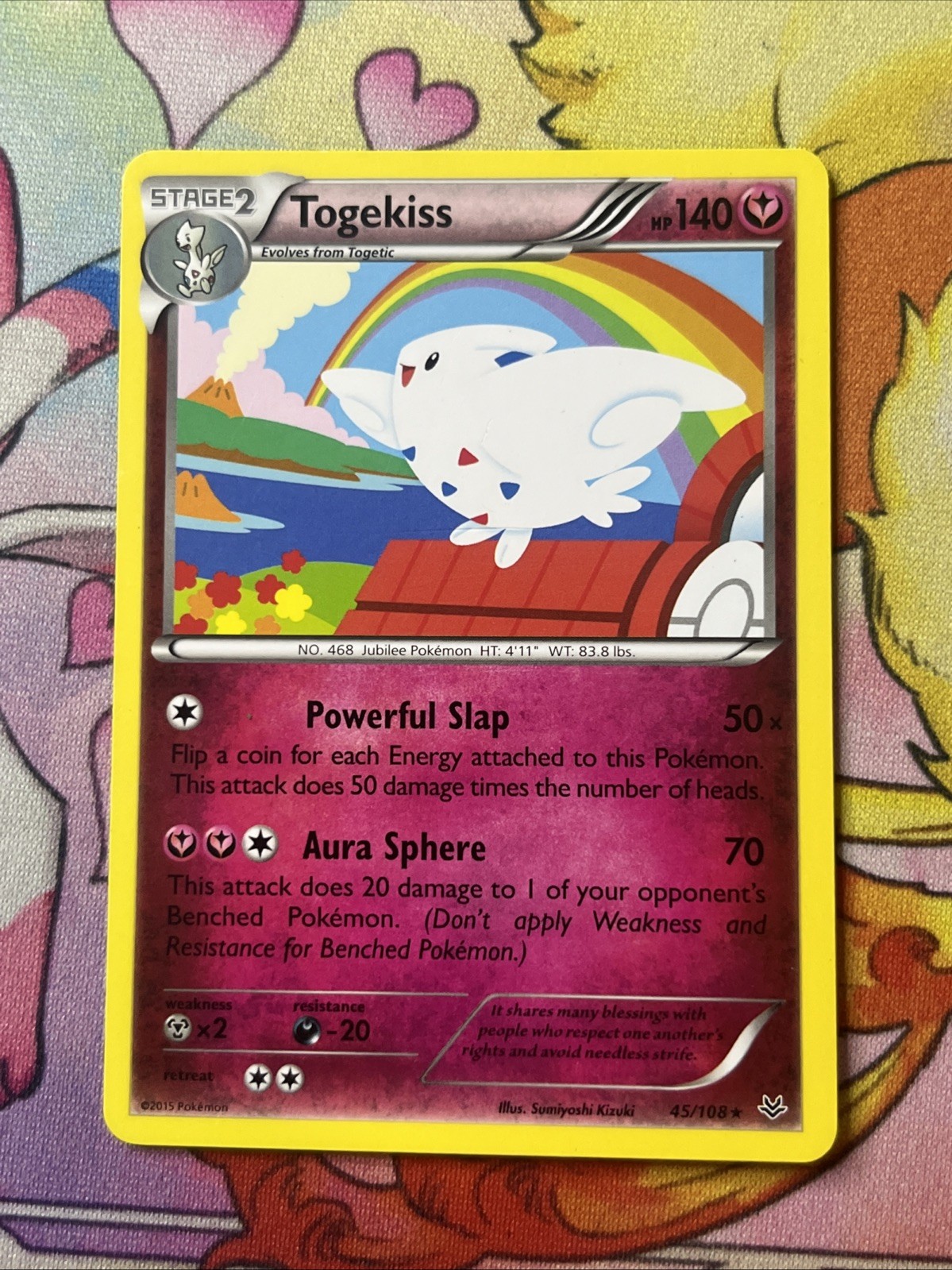 Togekiss - 45/108 - Rare LP, English Pokemon Roaring Skies
