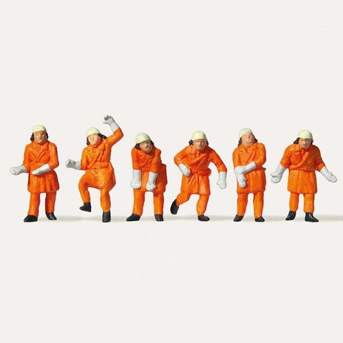 Pompiers en tenue Orange (x6) - MERTEN 212579 - HO 1/87 | Condition: Neuf