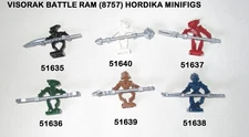 6 Lego Bionicle TOA HORDIKA (8757) Mini Figures w/ matching Silver Weapons $6Sh