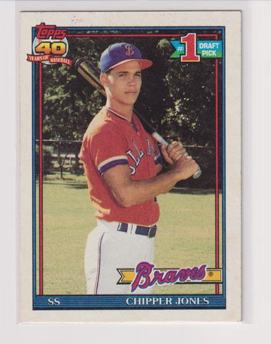 Chipper Jones 1991 Topps Baseball Rookie Card # 333 Braves HOF  $1.00 Shipping