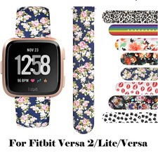 For Fitbit Versa 2/1/Lite Printed Silicone Band Bracelet Sport Strap Accessories