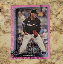 Topps 2025 Series 2 Edward Cabrera #371 Miami Marlins Pink Holo Foil