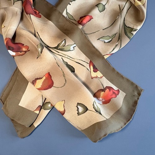 Women's Carlisle Silk Blouse & Scarf | Size 8 | Brown Autumn 1980s Vintage Set, Size 8, $46.7 - Photo 8