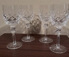 Set Of 4 Vintage Waterford Crystal  Powerscourt Claret Wine Glasses  - 7 1/8”