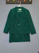 Ultra Suede Emerald Green Skirt Suit
