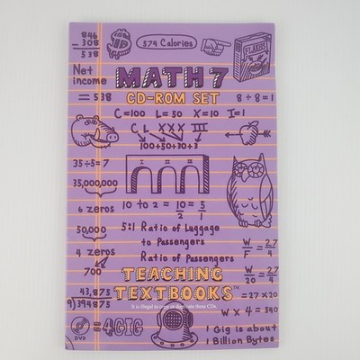 Teaching Textbooks Math 7 CD Rom Set Homeschool Resources 4 Disk Set
