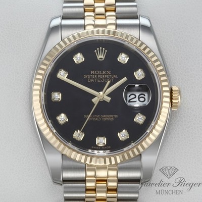 Rolex Datejust 36 mm 116233 2013 Diamanten Stahl Gelbgold 750 Automatik Gold