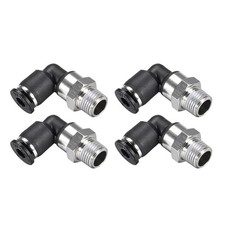 4PCS Push to Connect Tube Fitting Male Elbow 4mm Tube OD 1/8 NPT Thread