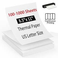 100-1000 Sheets 8.5"x11" Thermal Printer Paper US Letter Size Thermal Paper lot