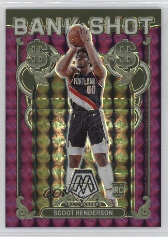 2023-24 Panini Mosaic Bank Shot Purple Prizm 30/99 Scoot Henderson Rookie RC z6j