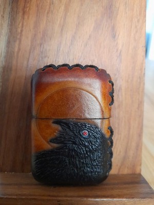 Zippo Custom Hand Made Lederetui Norse Viking