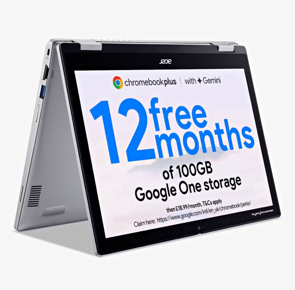 Acer Chromebook Spin 312 N100 12.2in Touch 4GB 128GB 1920x1200 Silver