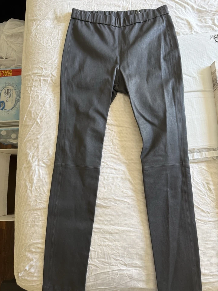 Pantalones ajustados de cuero de cordero Helmut Lang para mujer, talla 12 Foto 3 de 4