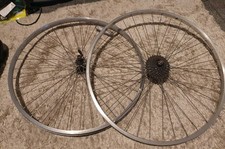 Mach1 700c Hybrid Bike Wheels Pair Front & Rear Set 7 Speed Shimano Freewheel
