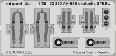 Eduard 33352 1:35 Boeing/Hughes AH-64E Sicherheitsgurte STAHL zu verwenden mit Takom