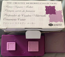 Vtg CREATIVE MEMORIES Purple FANCY SQUARE MAKER Scrapbooking Paper PUNCH 2 Sizes
