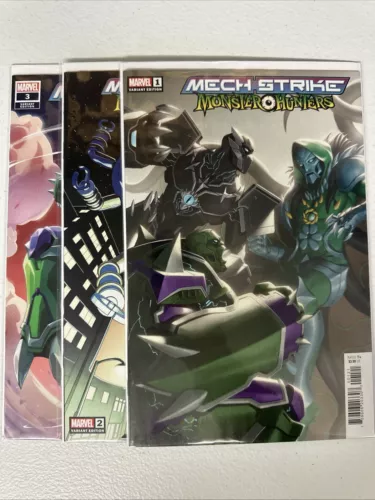 MECH STRIKE Monster Hunters #1 2 3 Complete Variant Run Lot Set Marvel NM
