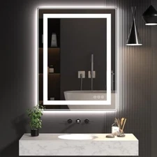 32" X 24" LED Bathroom Mirror, Frontlit and Backlit LED Mirror for 32"L x 24"W