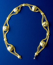 NOS Belt 29 Multi LionHead 4 Flat Herringbone Chain Gold Plated Highest Quality