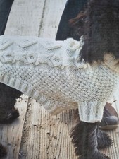 CABLED ARAN DOG COAT KNITTING PATTERN IN  5 SIZES.  PETITE TO XL (371)