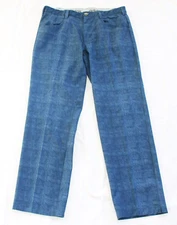 ADIDAS GOLF PANTS Flat Front Men's 32x30 Check Polyester Spandex Faux Denim 32