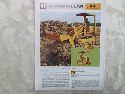 Caterpillar 931 Crawler Loader Brochure 1974 Ebay