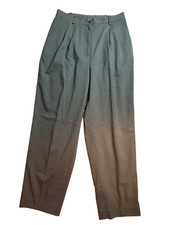 Vintage 90s Pants Trousers Green Tapered Leg Pleated Pockets Elastic Waist 12