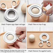 Stainless Boiled Egg Topper Shell Top Cutter Knocker Opener Kitchen Tool