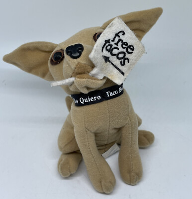 Talking Yo Quiero Taco Bell Dog Chihuahua Plush Free Tacos Sign | eBay