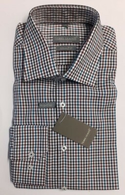 Herrenhemd 40 41 Nobel League Slim Fit Bügelfrei Kent-Kragen Baumwolle Hemd rbk
