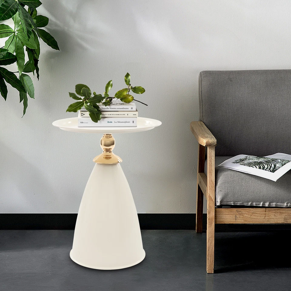 Small Round Side Table 55cm Side Table for Small Spaces Modern Couch End Table - Image 4 of 4