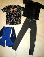 Boys Mixed Lot of Athletic Wear Shorts Shirts Pants SZ Youth S L XL Pre-Owned