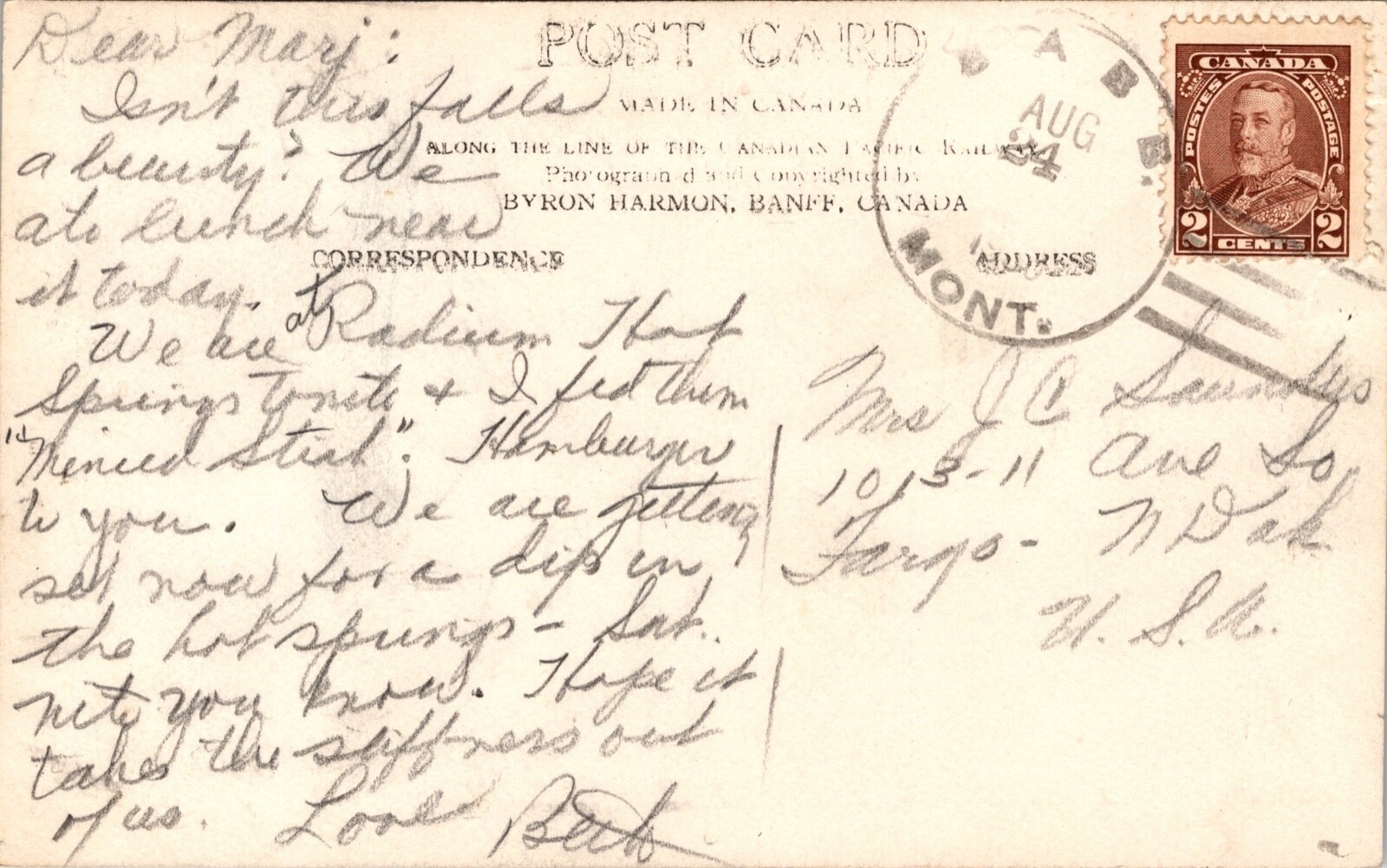 Real Photo Postcard Takakkaw Falls Yoho National Park British Columbia, Canada thumbnail 2