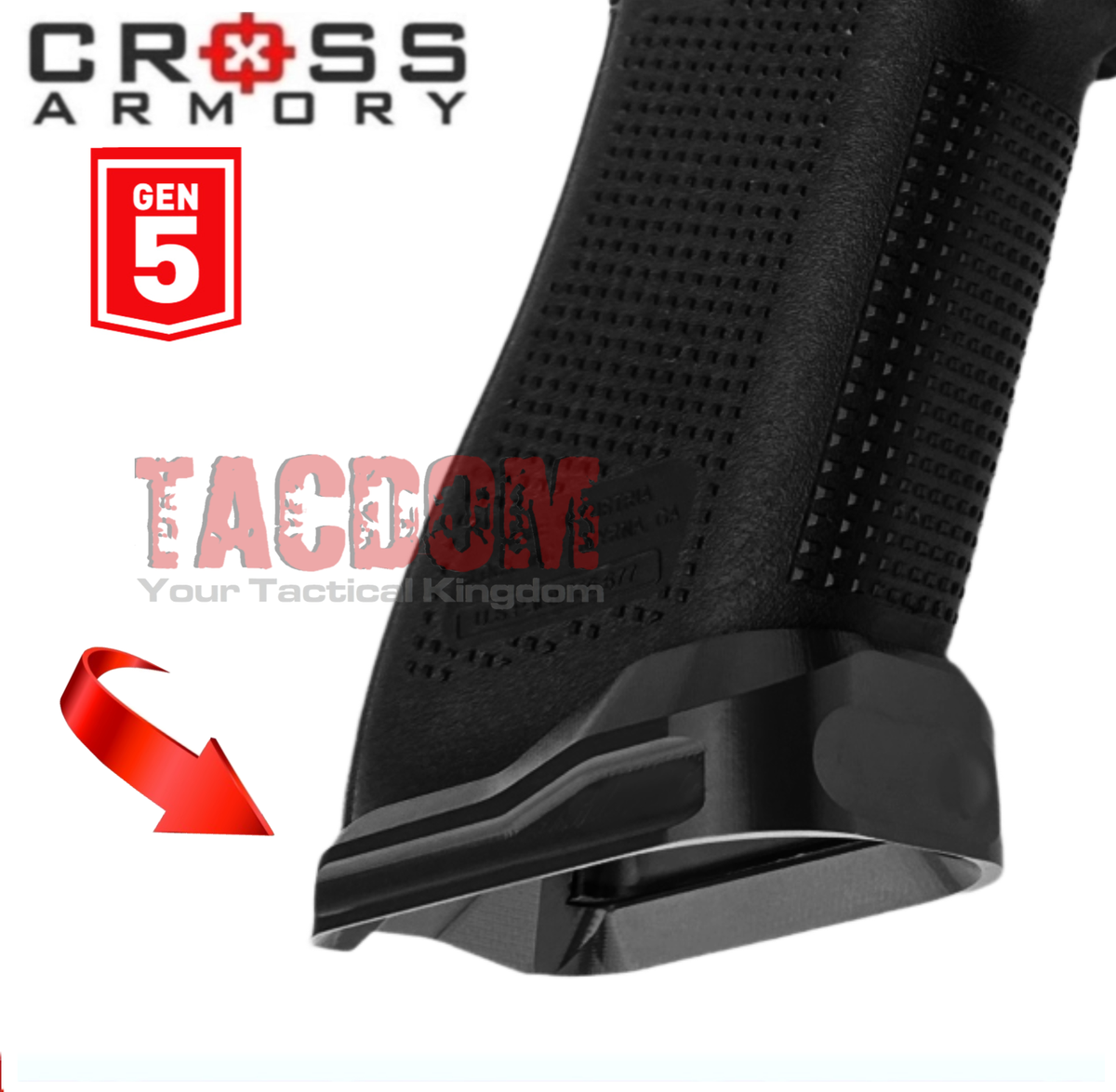 Cross Armory ANODIZD BLACK for GLOCK GEN 5 CNC Aluminum Flared