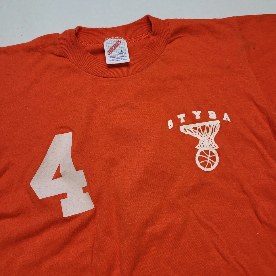 Camiseta De Colección STYBA Baloncesto Jóvenes Niños L 14-16 Naranja EE. UU. 90s 🐯14 Foto 2 de 4
