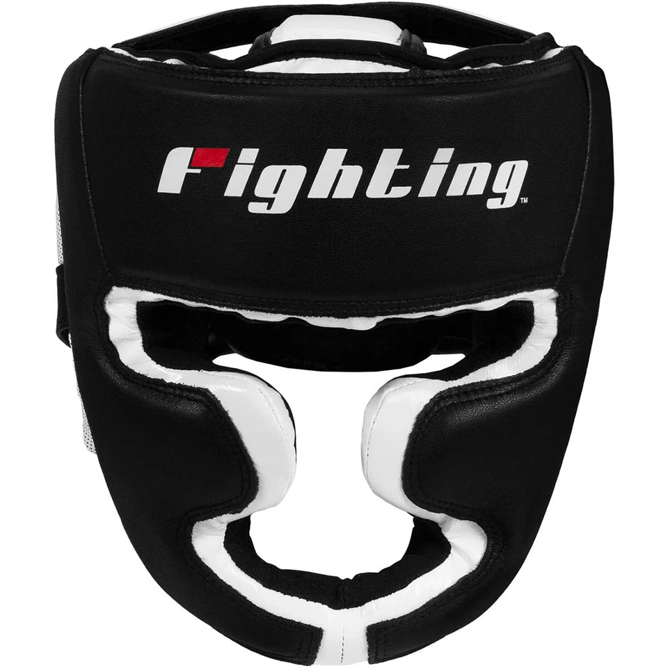Casco de boxeo de entrenamiento facial completo en gel Fighting Sports S2 - negro/blanco Foto 2 de 4