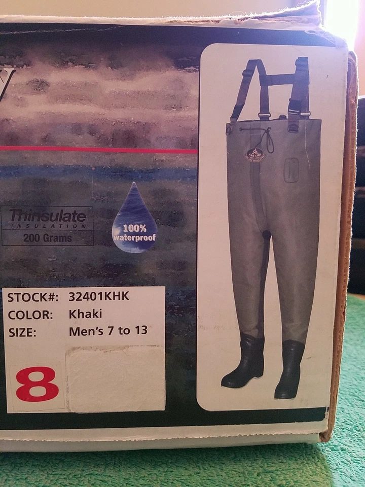 Vadeadores de pecho de nailon elástico de 3 capas ProLiners para hombre talla 8 caqui  Foto 3 de 4