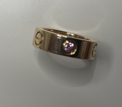 Cartier Love Ring Pink Sapphire rose Gold 18ct Size 49