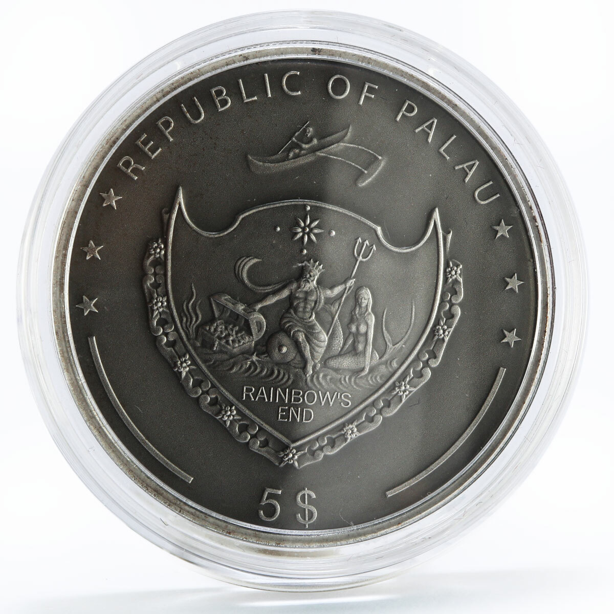 Palau 5 dollars Treasures of World series Sapphire silver